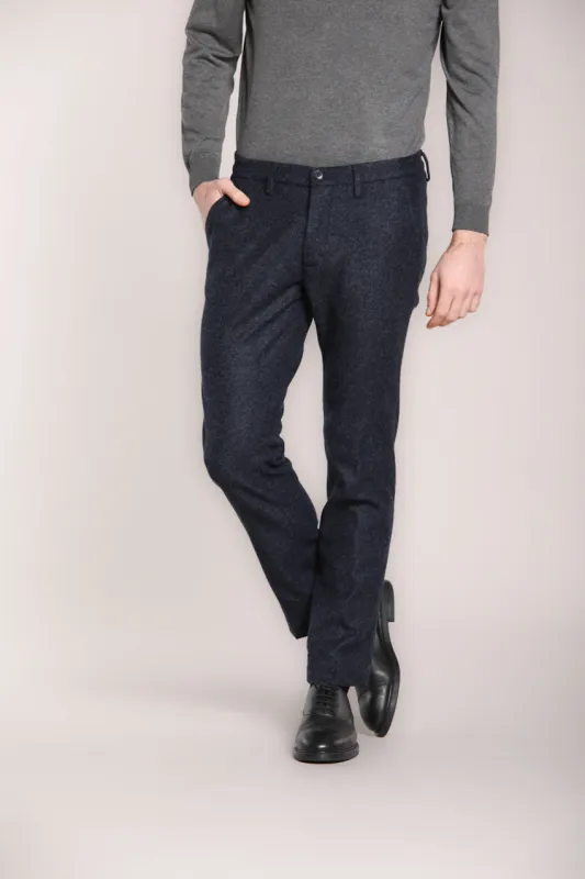 Torino Jog men's chino pants in herringbone wool slim fit sold by Mason's
