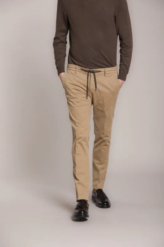 Milano Jogger men’s chino pant in stretch gabardine extra slim fit sold by Mason's