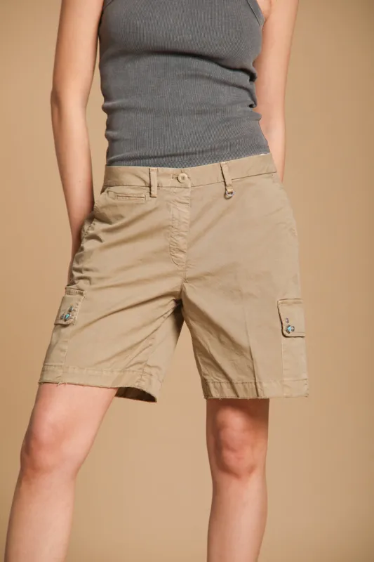 Chile women's Cargo Bermuda Shorts in lightweight Stretch cotton twill Relaxed Fit  sold by Mason's