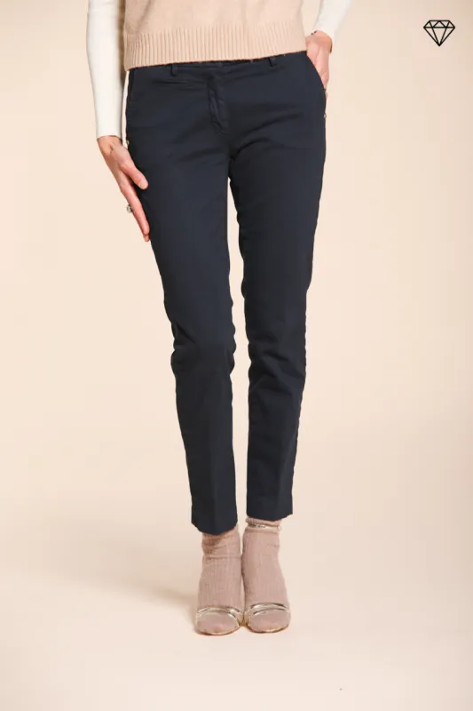 New York Slim women’s chino trousers in satin slim fit ① sold by Mason's