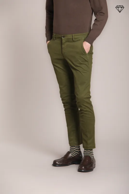 Milano men's chino pants in stretch gabardine extra slim fit ① sold by Mason's
