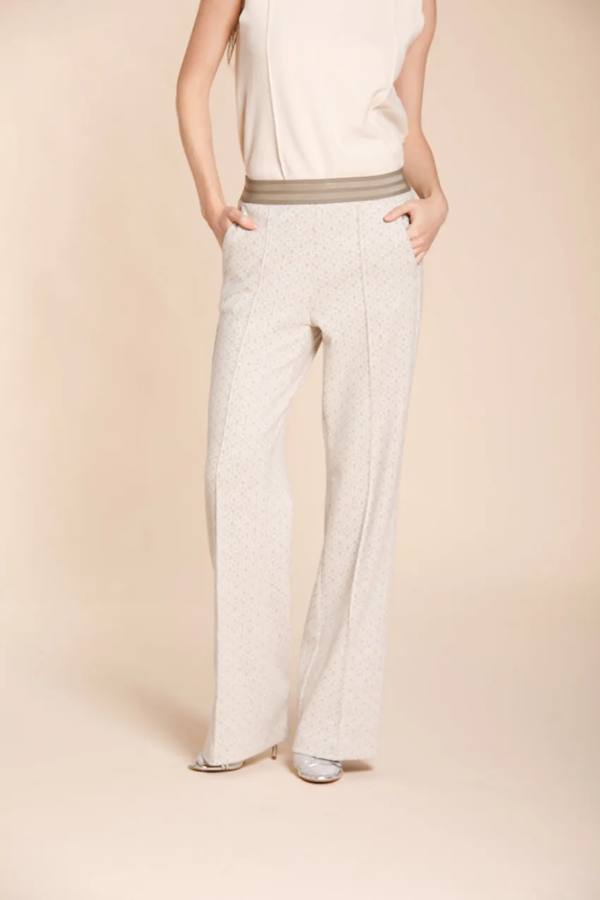 Easy Straight Elax women’s chino pants in jersey with geometric print straight fit sold by Mason's