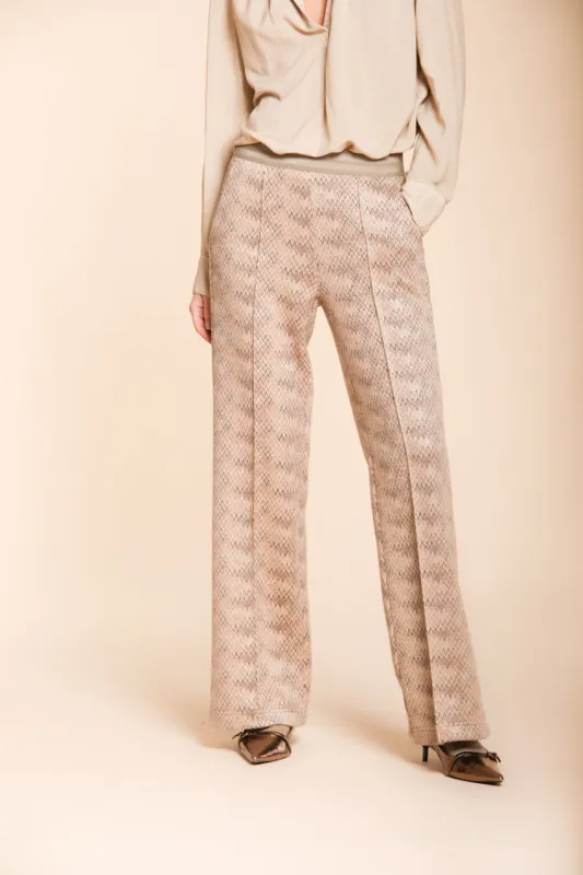 Easy Straight Elax women’s chino pants in jersey lurex straight fit sold by Mason's