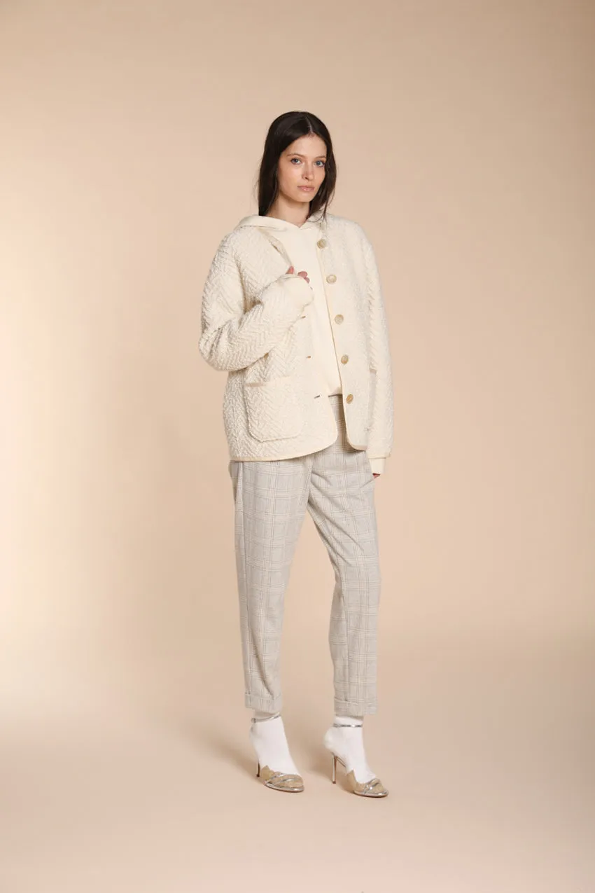 Easy Jogger women’s chino pants in jersey with Glen check pattern relaxed fit sold by Mason's product image thumbnail 3