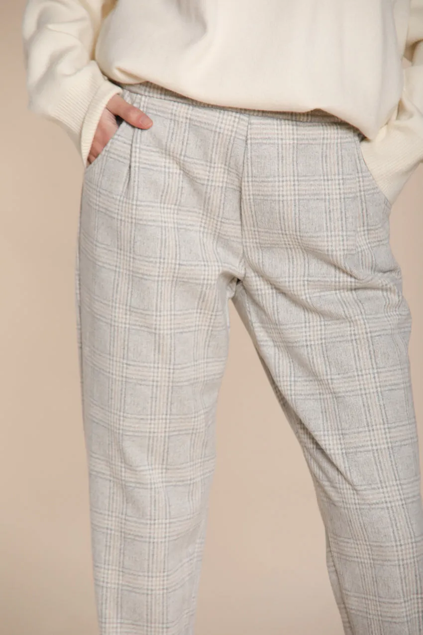 Easy Jogger women’s chino pants in jersey with Glen check pattern relaxed fit sold by Mason's product image thumbnail 2