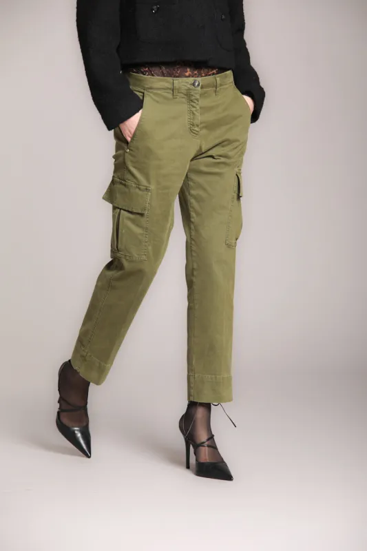 Marlene Cargo women’s cargo trousers in gabardine carrot fit sold by Mason's