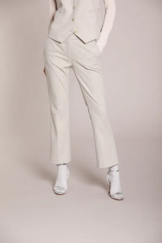 New York Trumpet women’s chino trousers in jersey with herringbone pattern slim fit sold by Mason's