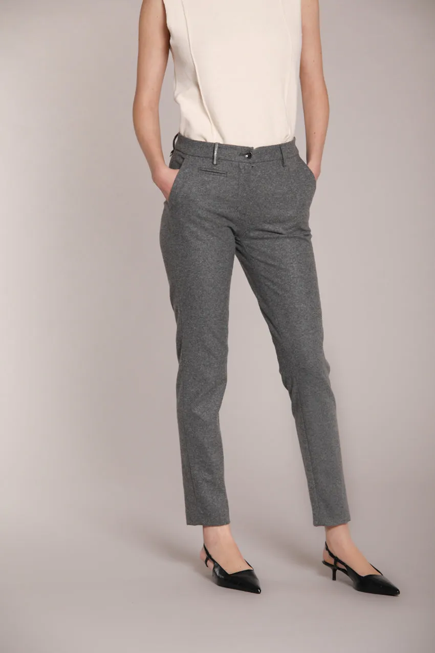 New York Slim women’s chino trousers in flannel jersey slim fit sold by Mason's