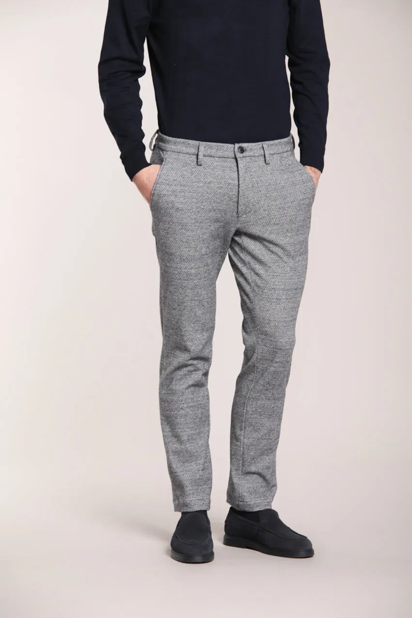 Torino Jog men's chino pants in jersey with micro-pattern slim fit sold by Mason's