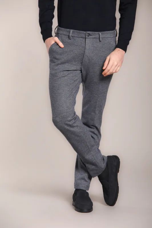 Torino Jog men’s chino pant in jersey with Resca pattern slim fit sold by Mason's
