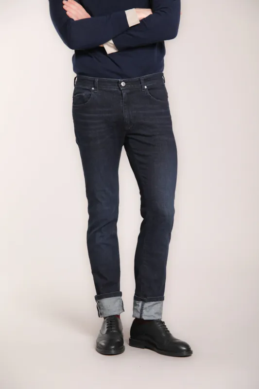 Harris men’s 5-pocket pants in stretch denim slim fit sold by Mason's