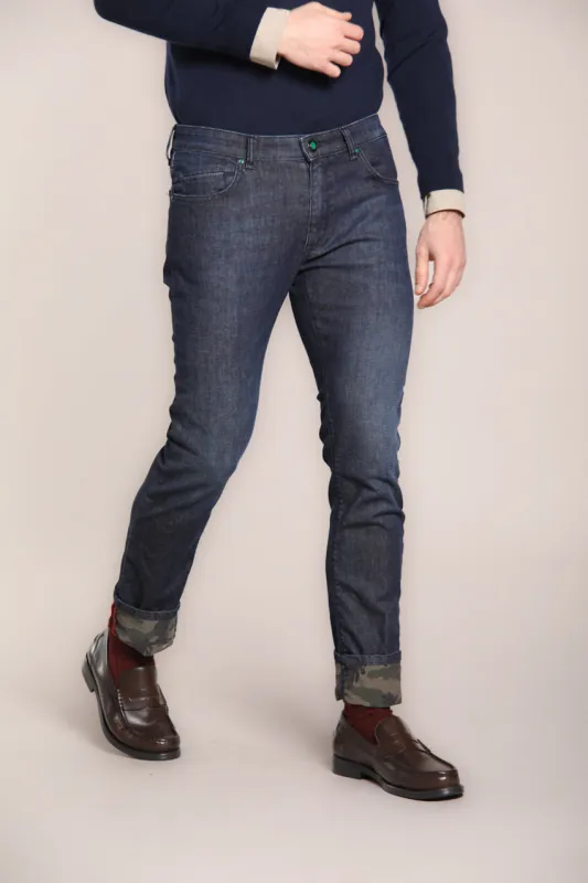 Harris men’s 5-pocket pants in stretch denim slim fit sold by Mason's