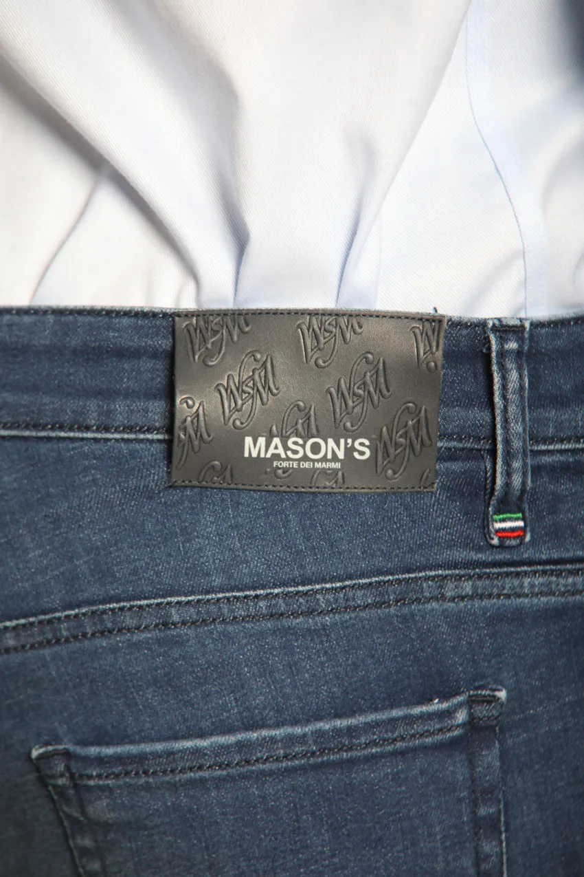 Harris men’s 5-pocket pants in stretch denim slim fit sold by Mason's product image thumbnail 2