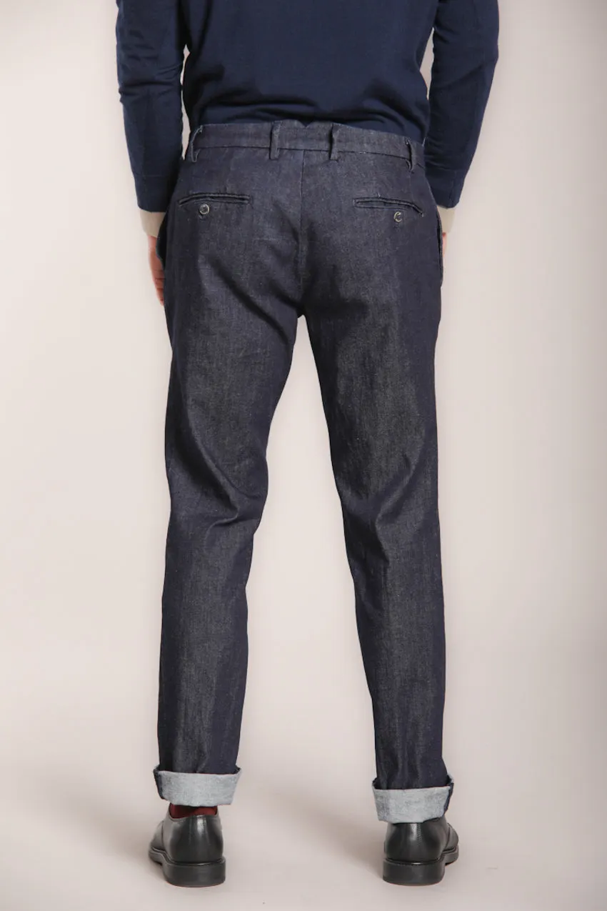 New York Time 1 Pinces men’s chino pants in stretch denim regular fit sold by Mason's product image thumbnail 4