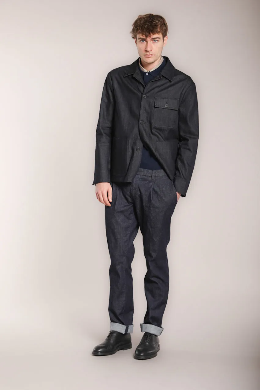 New York Time 1 Pinces men’s chino pants in stretch denim regular fit sold by Mason's product image thumbnail 3