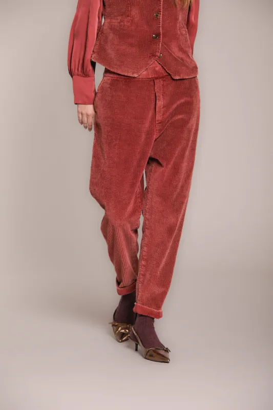 Malibu Jogger City women’s chino trousers in corduroy relaxed fit sold by Mason's