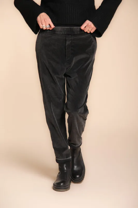 Malibu Jogger City women’s chino trousers in corduroy relaxed fit sold by Mason's