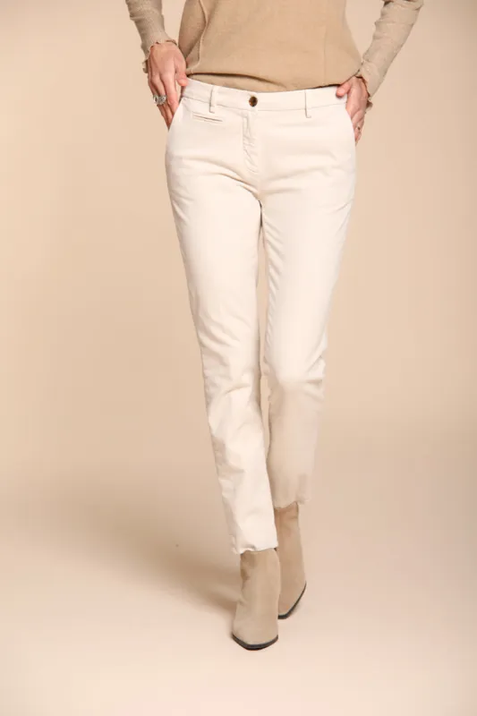New York Slim women’s chino trousers in satin bistretch slim fit sold by Mason's