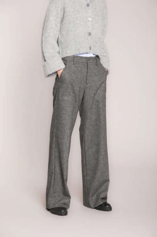 Shon women’s solid wool chino pant wide leg sold by Mason's