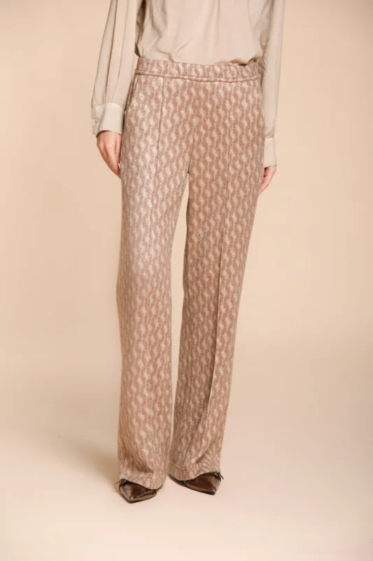 Easy Straight women’s chino pants in jersey with wave print straight fit sold by Mason's