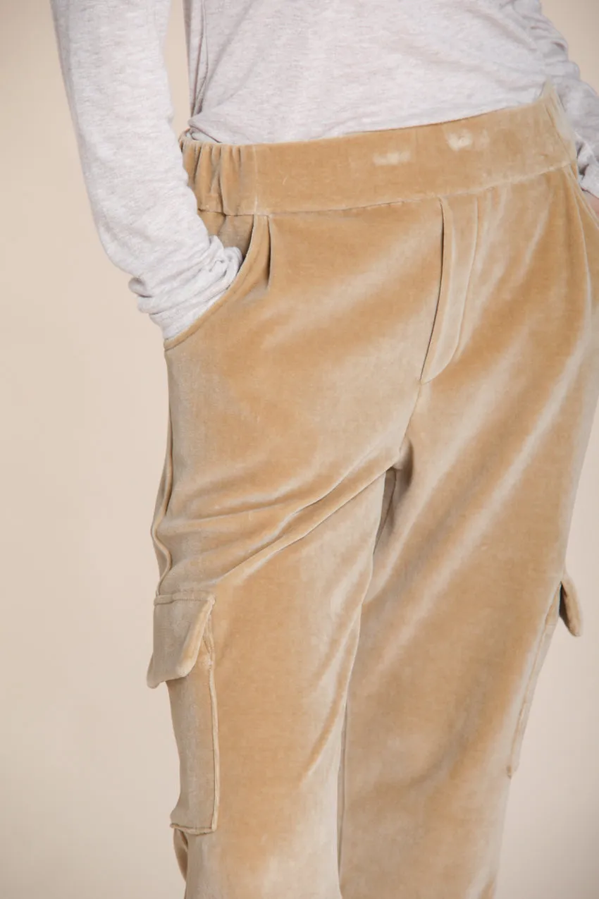 Chile Jogger women’s cargo pants in velvet jersey relaxed fit sold by Mason's product image thumbnail 3