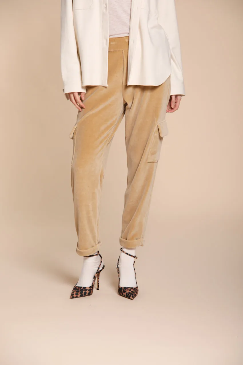 Chile Jogger women’s cargo pants in velvet jersey relaxed fit sold by Mason's