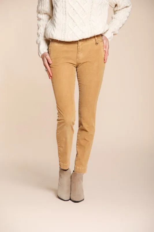 Jaqueline Archivio women’s chino trousers in 1000 wale corduroy slim fit sold by Mason's