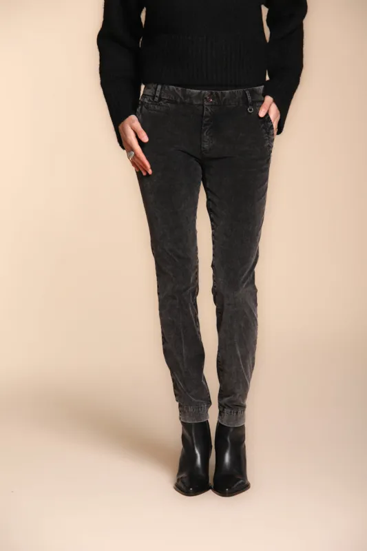 Jaqueline Archivio women’s chino trousers in 1000 wale corduroy slim fit sold by Mason's