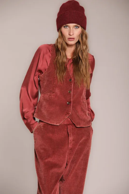 Ellen women’s gilet in wide-wale velvet sold by Mason's