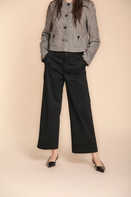 New York Studio Cropped womaen’s chino pants in gabardine wide leg  sold by Mason's