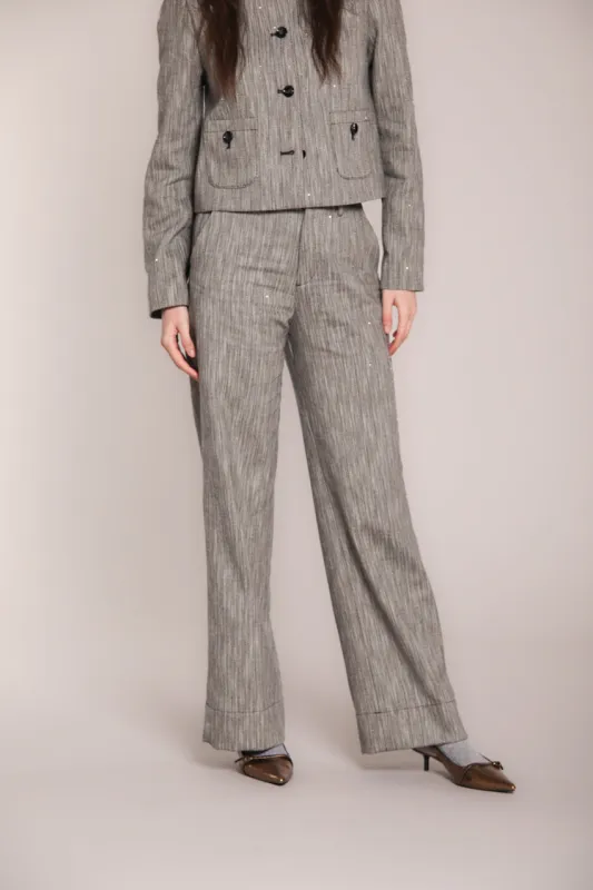 New York Studio women’s chino pants in rib knit with sequins wide leg sold by Mason's