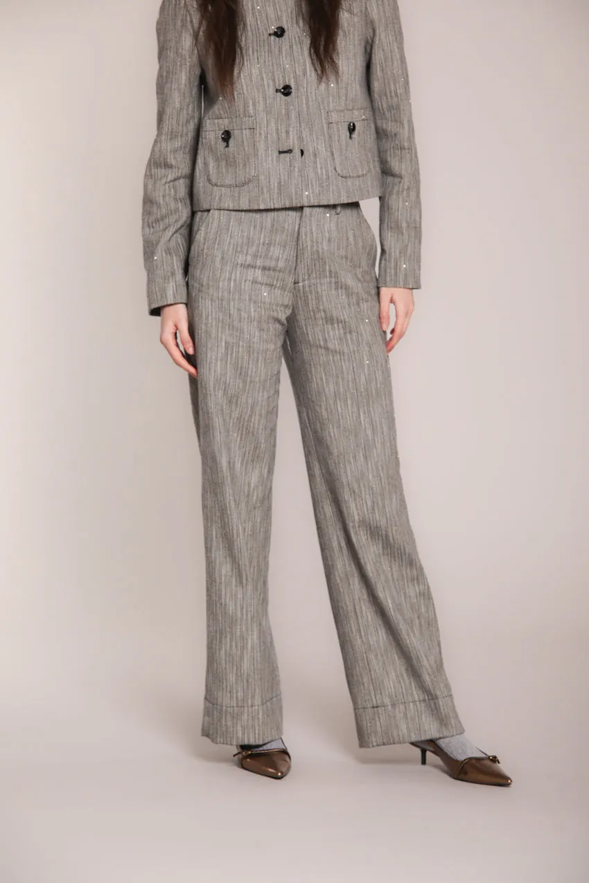 New York Studio women’s chino pants in rib knit with sequins wide leg sold by Mason's