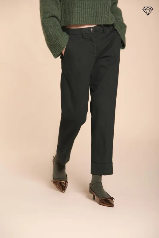 New York Carrot women’s chino trousers in cotton and wool carrot fit ① sold by Mason's