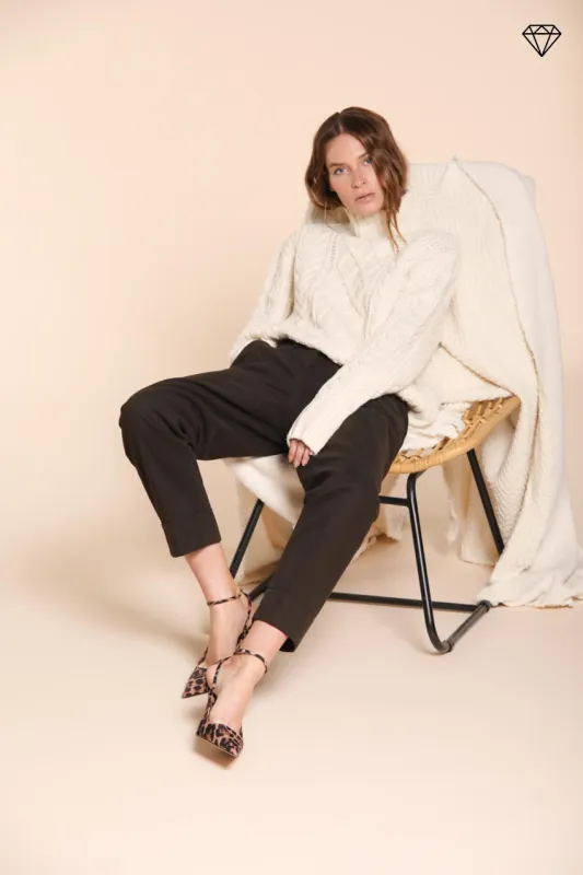 New York Carrot women’s chino trousers in cotton and wool carrot fit ① sold by Mason's