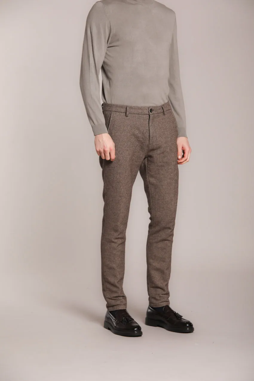 Osaka men's chino pants in bicolor resca carrot fit sold by Mason's