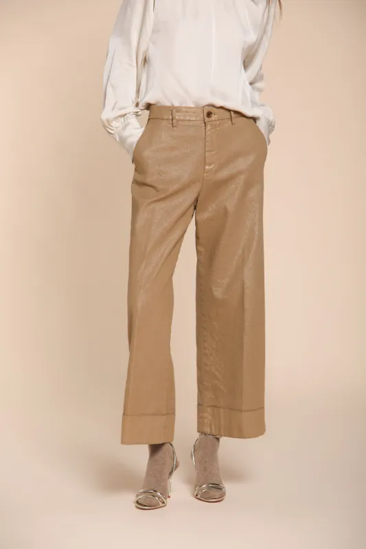 New York Studio Cropped women’s chino pants in gabardine wide leg sold by Mason's