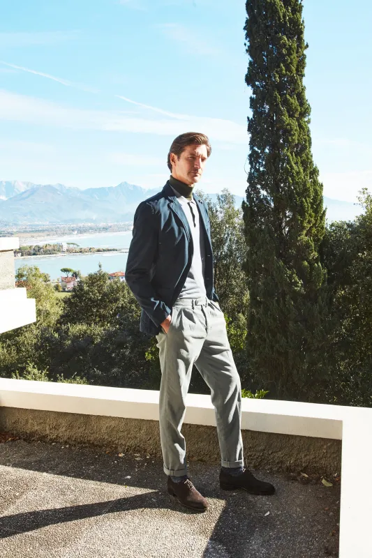 Boston 2 Pinces men's chino pants in tricot relaxed fit sold by Mason's