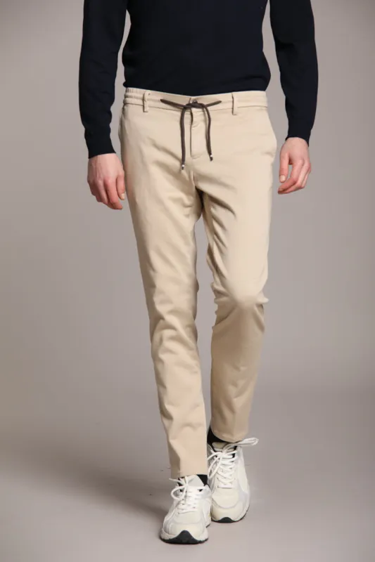 Milano Jogger Travel men’s chino pant in Active 4.0 jersey extra slim fit sold by Mason's