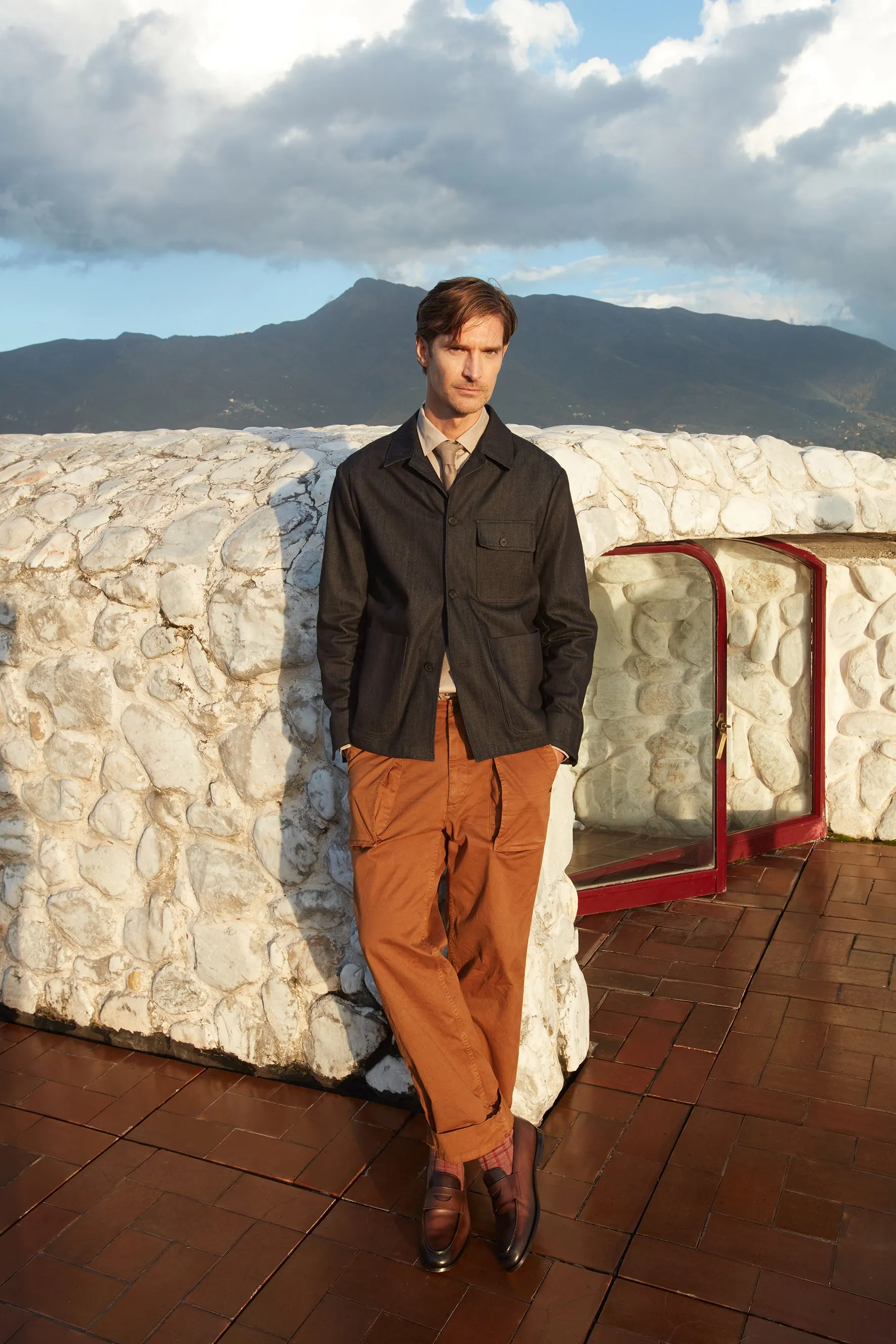 San Luis M74 men’s cargo pants in gabardine relaxed fit sold by Mason's