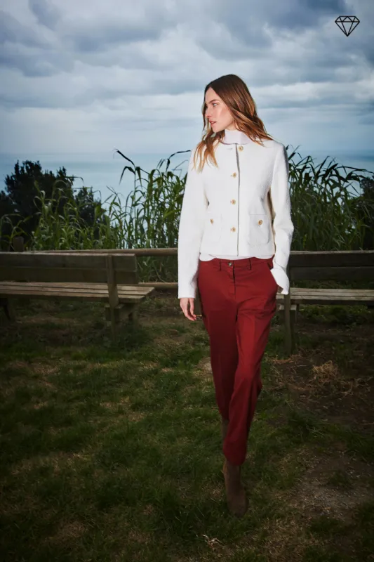 New York Carrot women’s chino trousers in cotton and wool carrot fit ① sold by Mason's