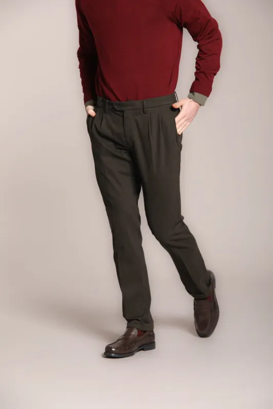 New York Time 2 Pinces men's chino pants in cotton and wool regular fit made by Mason's