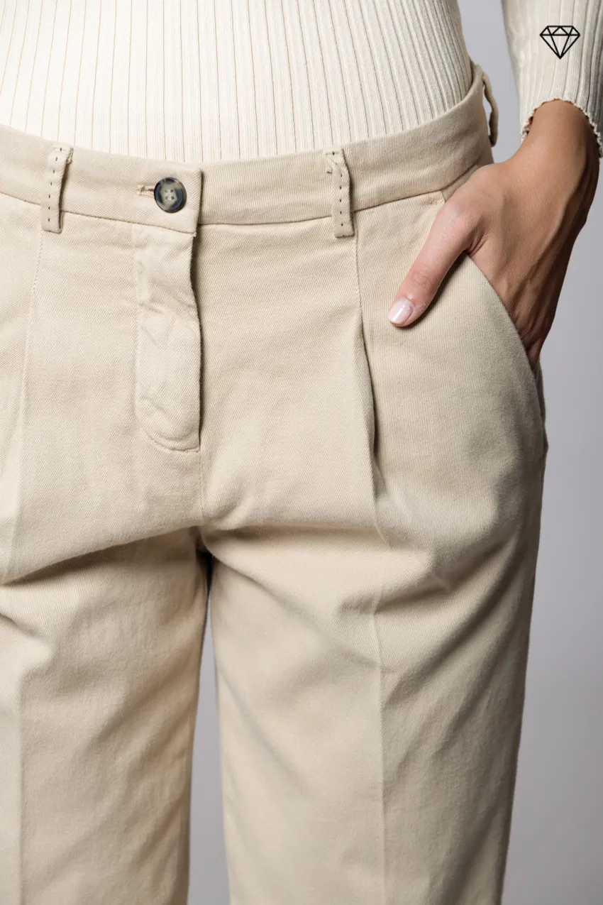 New York Carrot Pince women’s chino trousers in cotton and cashmere carrot fit ① sold by Mason's product image thumbnail 3