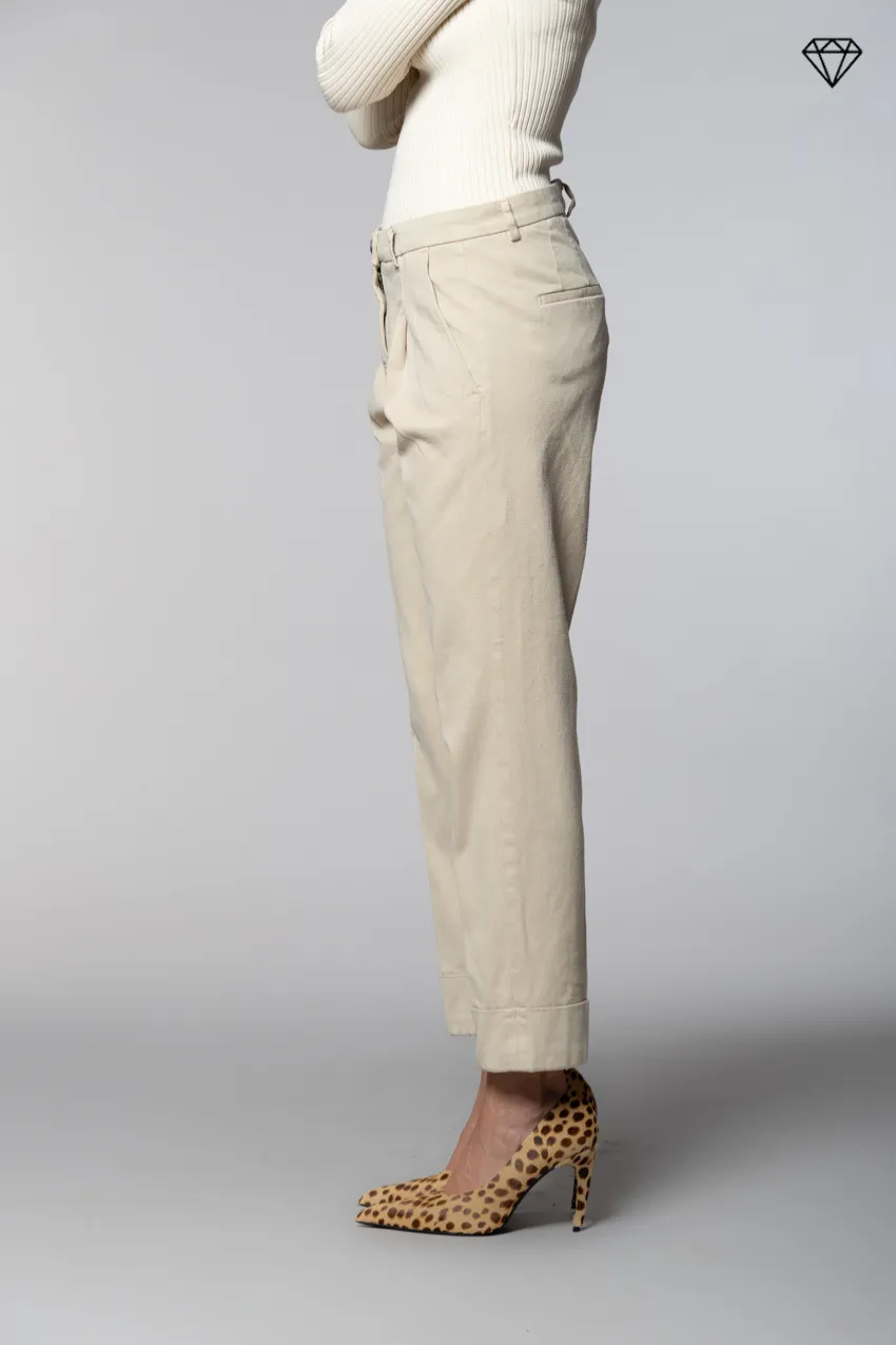New York Carrot Pince women’s chino trousers in cotton and cashmere carrot fit ① sold by Mason's product image thumbnail 4
