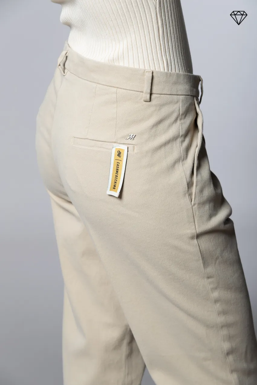 New York Carrot Pince women’s chino trousers in cotton and cashmere carrot fit ① sold by Mason's product image thumbnail 2
