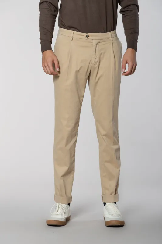New York Time 1 Pinces men's chino pants in gabardine regular fit sold by Mason's