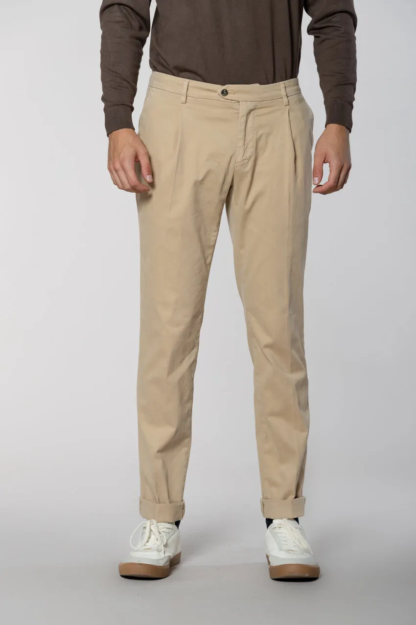 New York Time 1 Pinces men's chino pants in gabardine regular fit sold by Mason's