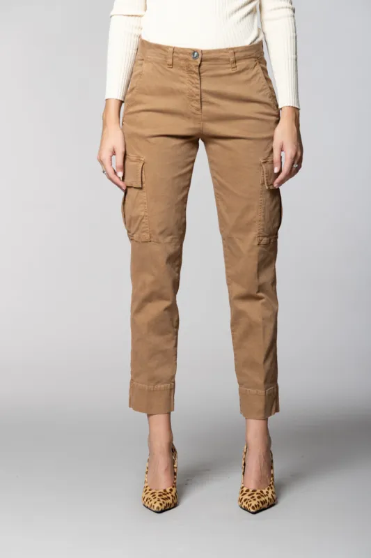 Marlene Cargo women’s cargo trousers in gabardine carrot fit sold by Mason's