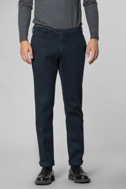New York Sartoriale men's chino pants tailored in cotton cashmere regular fit sold by Mason's