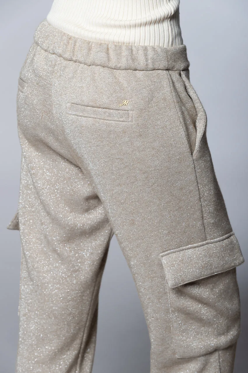 Easy Cargo women’s cargo pants in jersey lurex relaxed fit sold by Mason's product image thumbnail 2