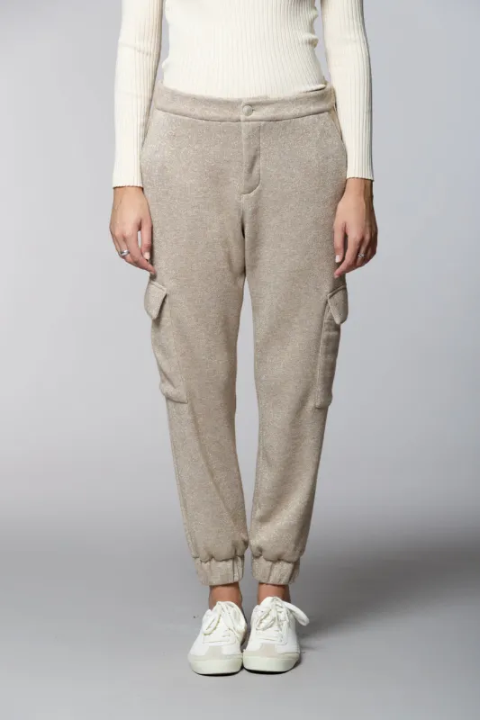 Easy Cargo women’s cargo pants in jersey lurex relaxed fit sold by Mason's